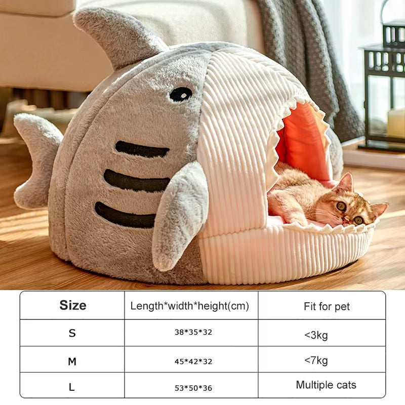 Enclosed Shark Cat Bed